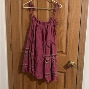 Bohemian Pink Embroidered Dress